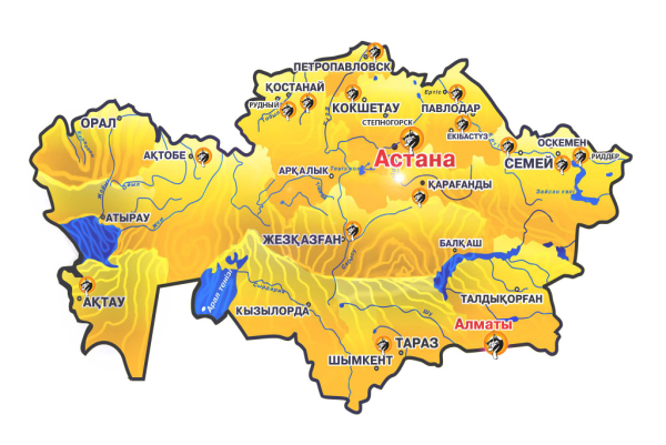 Казахстан на карте