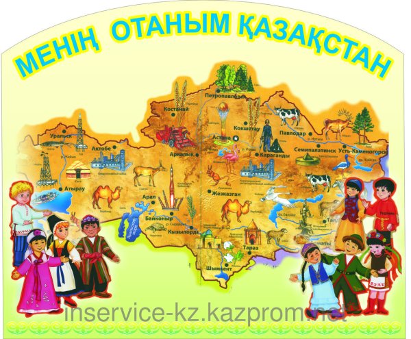 Карта РК для детей
