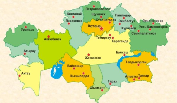 Республика Казахстан на карте