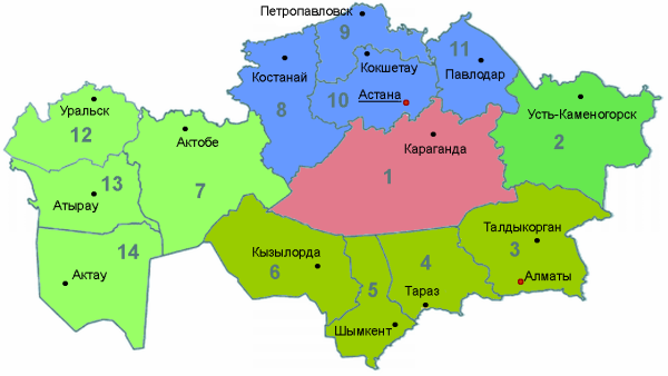 Административно-территориальное деление Казахстана