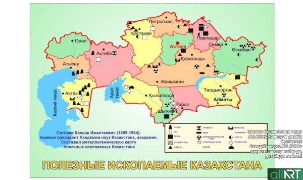 Карта полезных ископаемых Казахстана