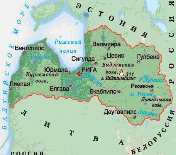 Столица Латвии на карте мира