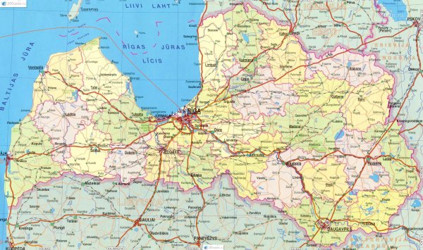 Карта дорог Латвии