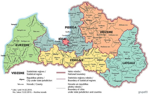 Латгалия Курземе Видземе на карте Латвии