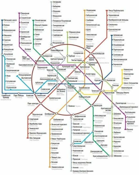 Карта Московского метрополитена схема метро Москвы