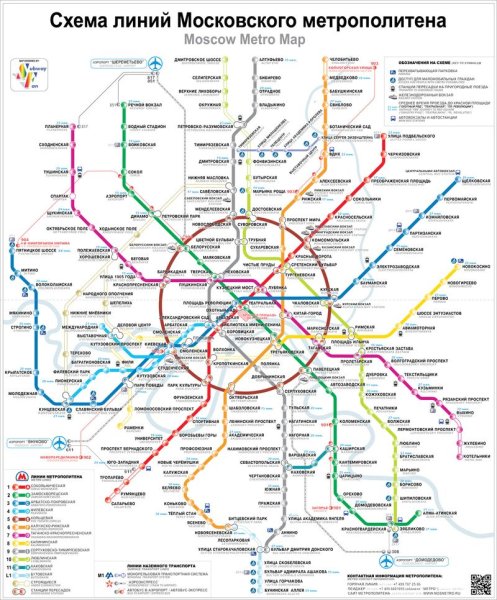 Схема Московского метрополитена новая