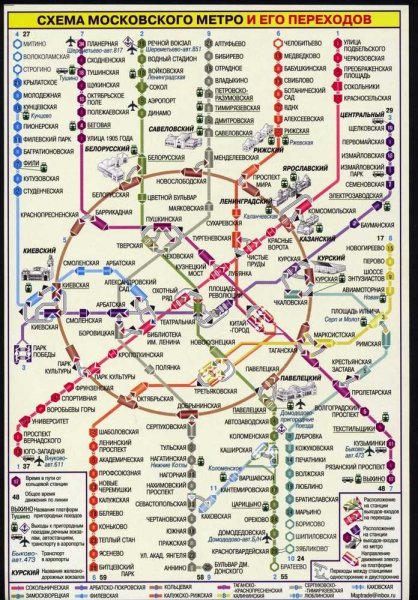 Схема метрополитена Москва 2021