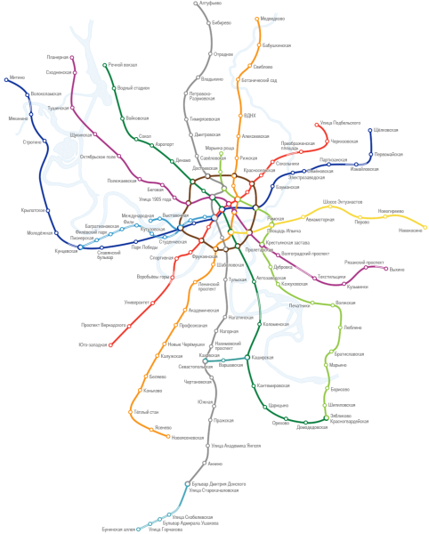 Схема Московского метрополитена новая