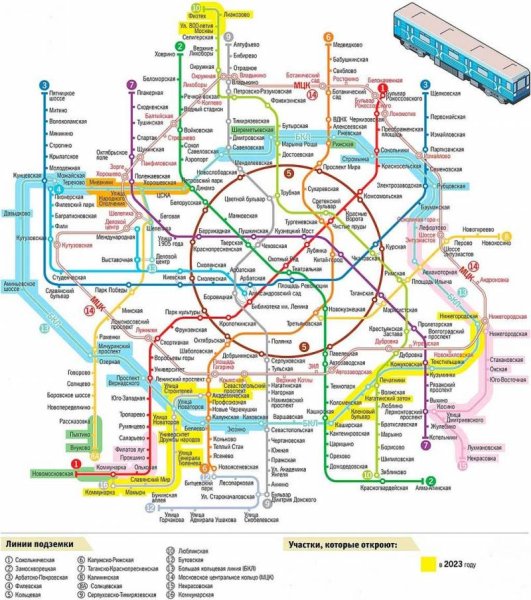 Схема метрополитена Москвы до 2030
