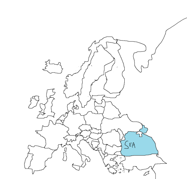 Карта Европы без названий стран