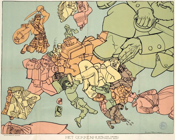 Карикатурная карта Европы 1914