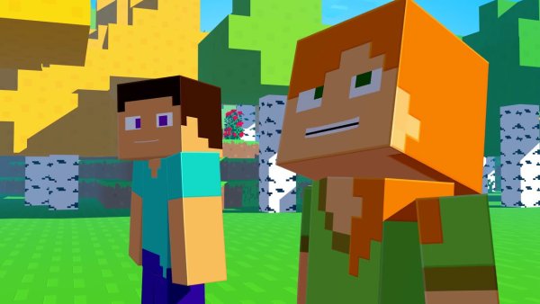 Мультики Minecraft Стив и Алекс