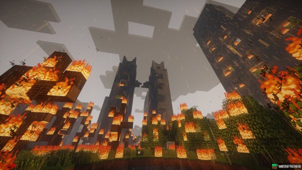 Minecraft разрушенный город