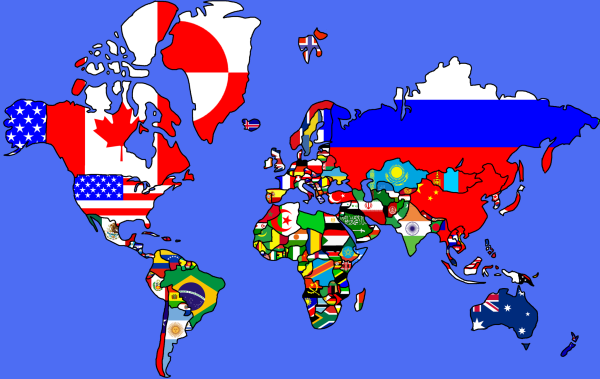 Флаги государств на карте
