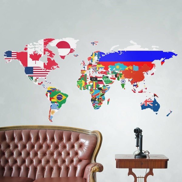 Карта мира с флагами