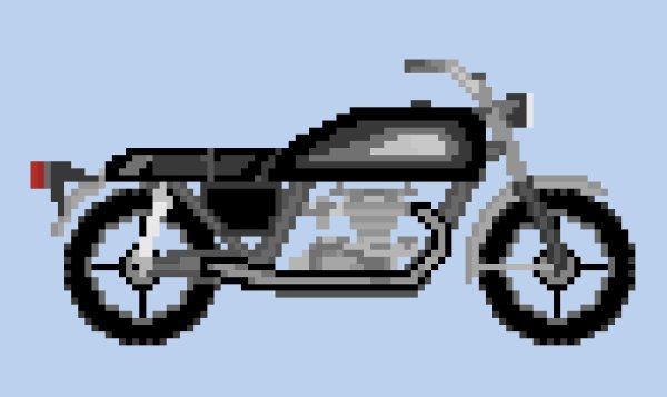 Мотоцикл круизер Pixel Art