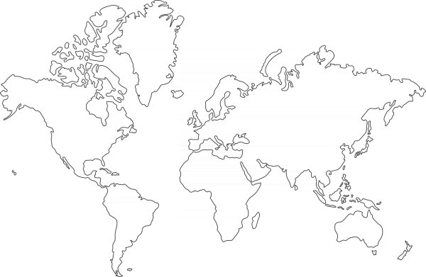 Рисунки карта мира черно белая (50 фото)