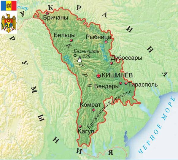 Молдавия на карте Европы