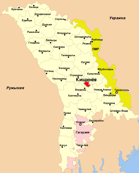 Республика Молдова на карте