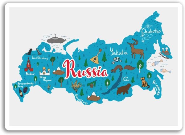 Карта России рисованная