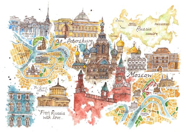 Карта Москвы с достопримечательностями