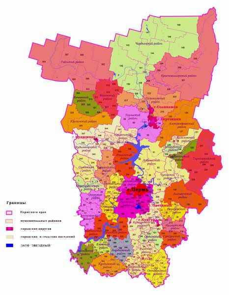 Векторная карта Пермского края