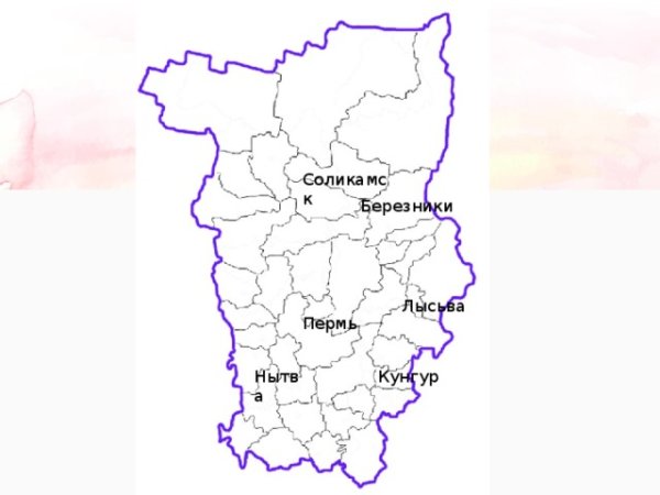 Карта Пермского края вектор