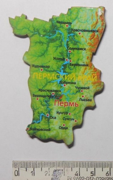 Контурная карта Пермского края