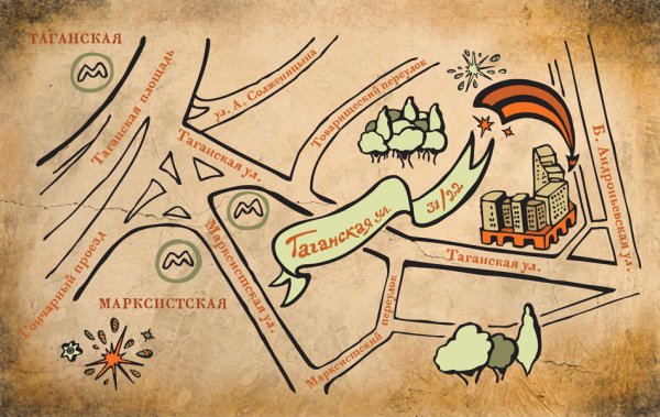 Нарисовать карту местности