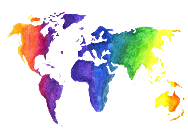 Карта мира разноцветная