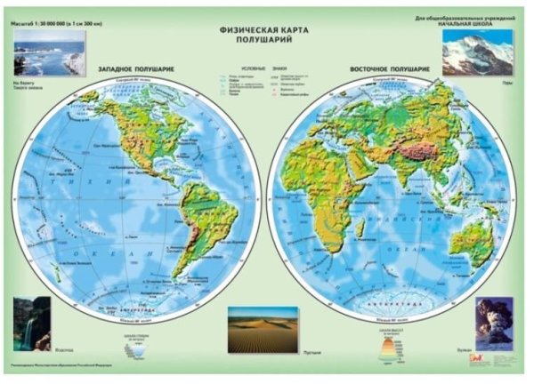 Карта полушарий 6 класс география