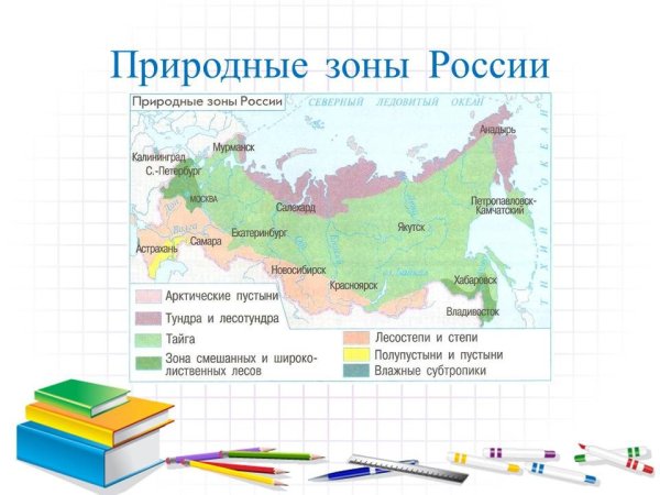 Карта природные зоны России 4 класс окружающий мир карта
