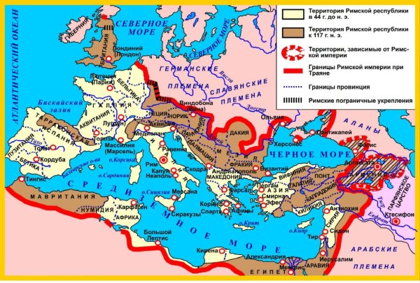 Римская Империя в 1-2 ВВ Н.Э карта