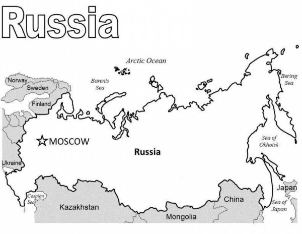 Карта России раскраска