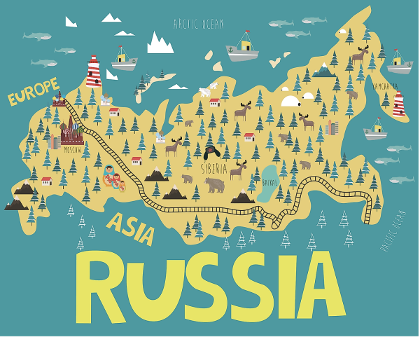 Карта России с животными