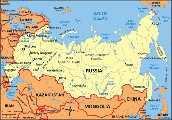 Карта страны Россия