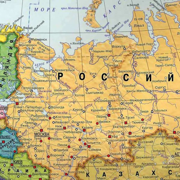 Карта городов России с городами