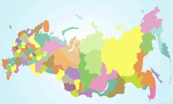 Карта регионов России без названий