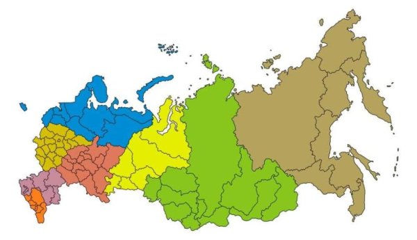 Контуры регионов России