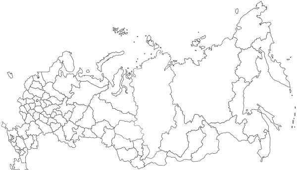 Пустая карта России субъекты Федерации