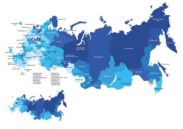 Регионы России вектор