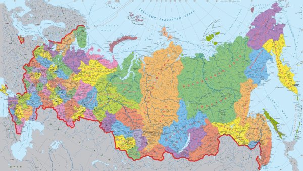 Карта РФ С субъектами Федерации 2020