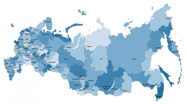 Векторная карта России с регионами