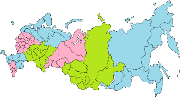 Карта федеральных округов России 2021