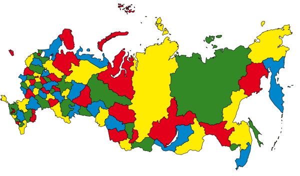 Карта России разноцветная