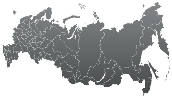 Карта России с субъектами Федерации 2022