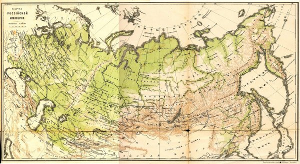 Карта Российской империи 1907 года