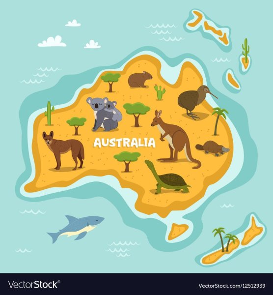 Карта животных Австралии
