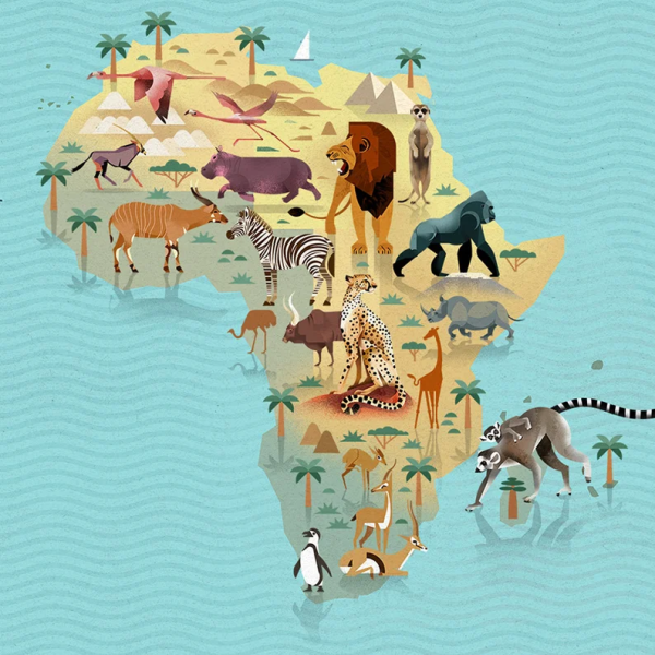 Животный мир Африки карта
