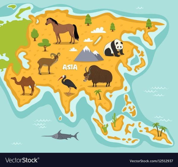 Животные континентов для детей